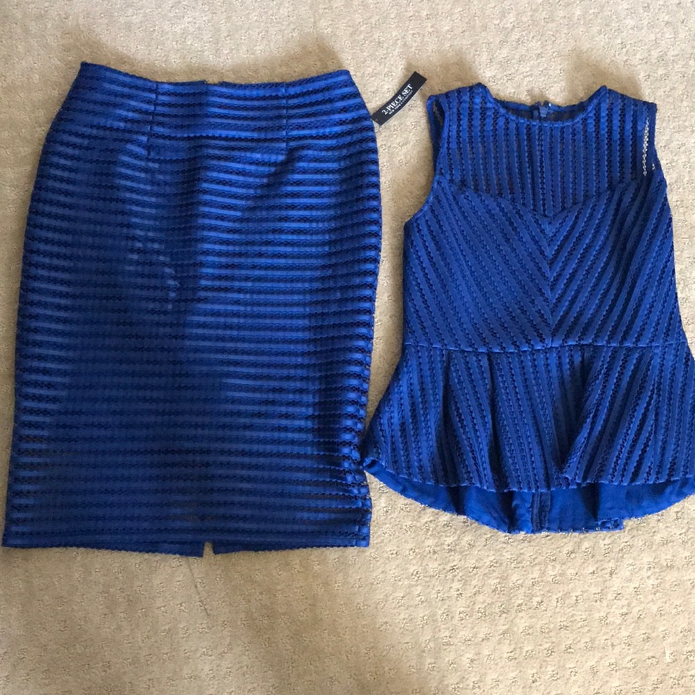NWT New York and Company Peplum top/Skirt set